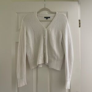 Banana Republic Factory White Cotton Cardigan - Size Medium